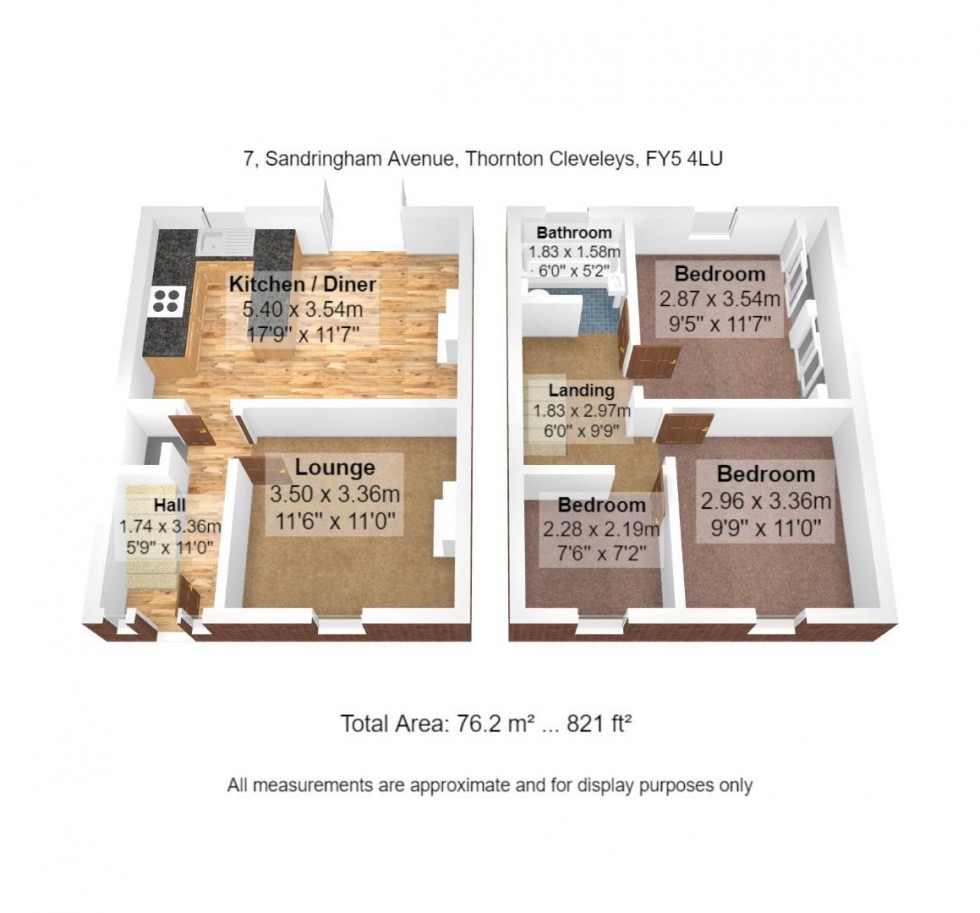 Floorplan for Sandringham Avenue, Thornton-Cleveleys